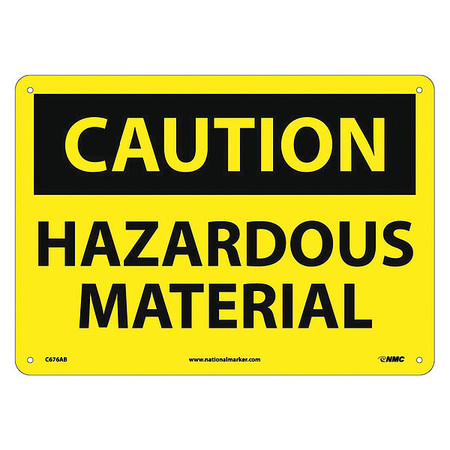 NMC Caution Hazardous Material Sign, C676AB C676AB