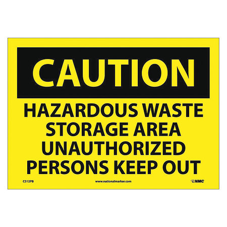 NMC Caution Hazardous Waste Storage Area Sign, C512PB C512PB