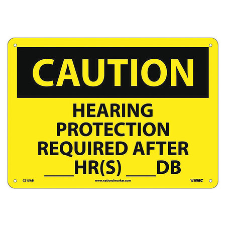 NMC Caution Hearing Protection Required Sign C515AB