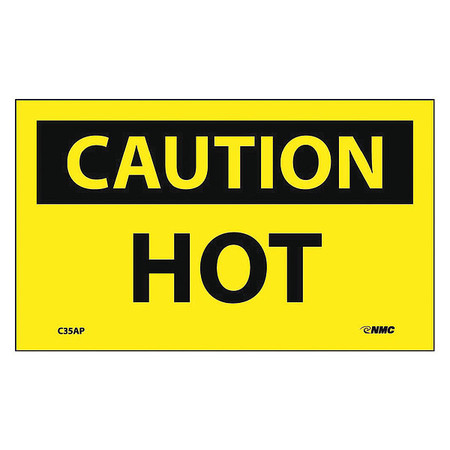 NMC Caution Hot Label, Pk5, C35AP C35AP