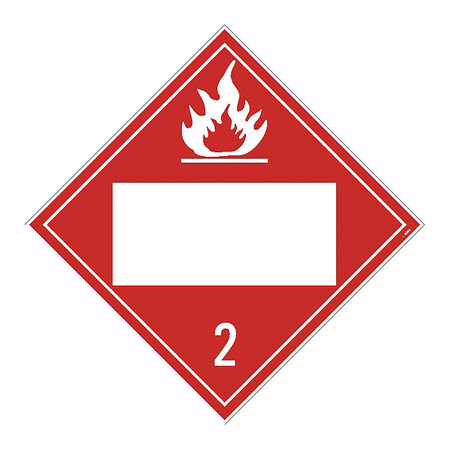 NMC Blank Placard Sign, 2 Gases, Poison, Flammable/Non-Flammable, Pk10, Background Color: White on Red DL2BP10