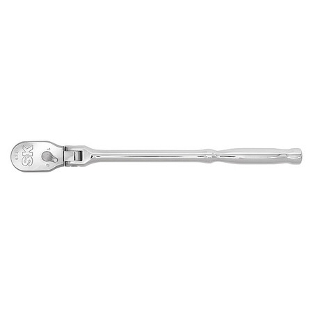 SK PROFESSIONAL TOOLS 1/2" Drive 90 Geared Teeth Pear Head Style Hand Ratchet, 15" L, Chrome Finish 80300
