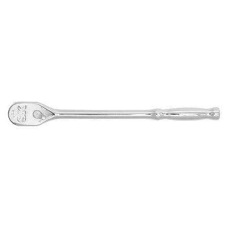 Sk Professional Tools 1/4" Drive 90 Geared Teeth Pear Head Style Hand Ratchet, 8" L, Chrome Finish 80181