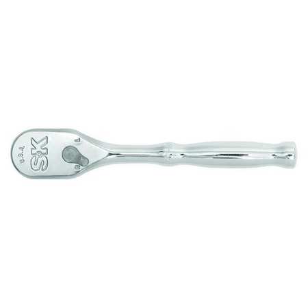 SK PROFESSIONAL TOOLS 1/4" Drive 90 Geared Teeth Pear Head Style Hand Ratchet, 5" L, Chrome Finish 80180