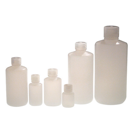 NALGENE Bottle, 58 mm H, Natural, 34 mm Dia, PK1000 PLA-03148