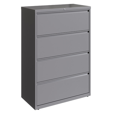 Hirsh 4 Drawer Lateral File Cabinet, Arctic Silver, Legal/Letter 23746