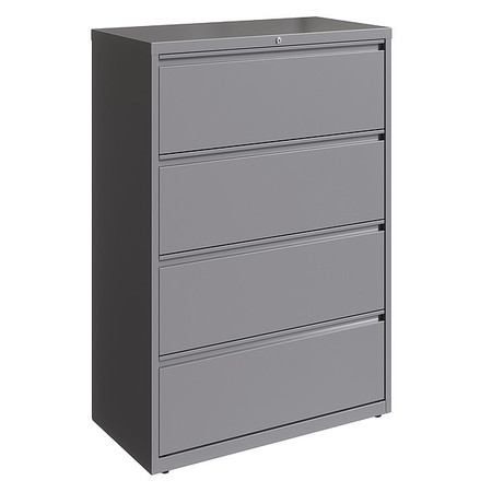 HIRSH 4 Drawer Lateral File Cabinet, Arctic Silver, Legal/Letter 23746