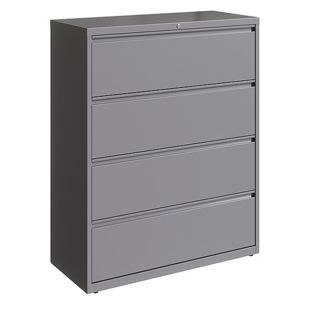 Hirsh 4 Drawer Lateral File Cabinet, Arctic Silver, Legal/Letter 23750
