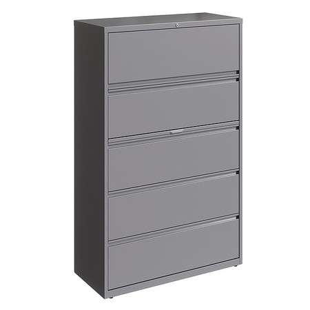 HIRSH 5 Drawer Lateral File Cabinet, Arctic Silver, Legal/Letter 23751