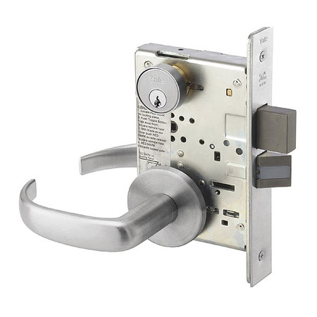 YALE Mortise Lockset, Mechanical, Entrance 8847FL PBR 626 RH LC