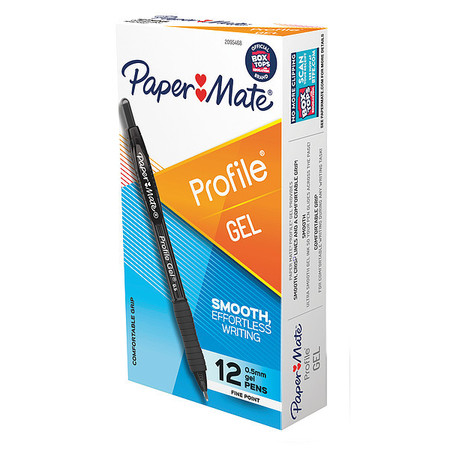Paper Mate Gel Pens, Textured, Plastic, PK12 2095468