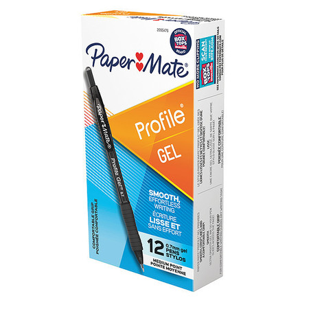 Paper Mate Gel Pens, Textured, Plastic, PK12 2095476