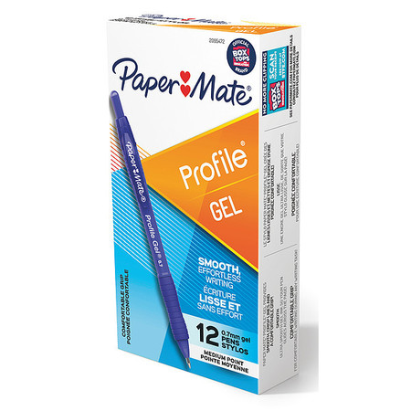 Paper Mate Gel Pens, Textured, Plastic, PK12 2095472