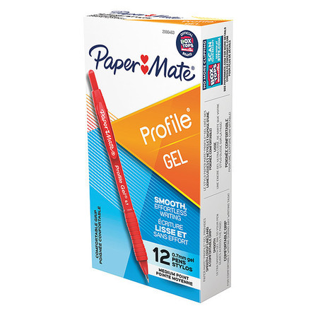 PAPER MATE Gel Pens, Textured, Plastic, PK12 2095463