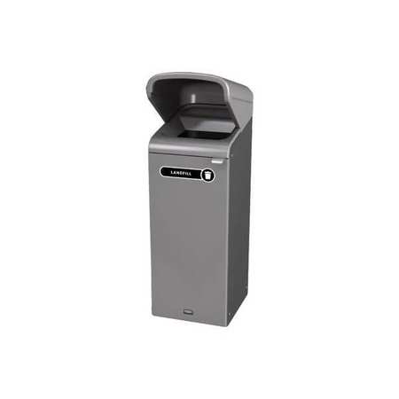 RUBBERMAID COMMERCIAL Recycling Bin, Open Top, Gray, 1 Openings 2118719