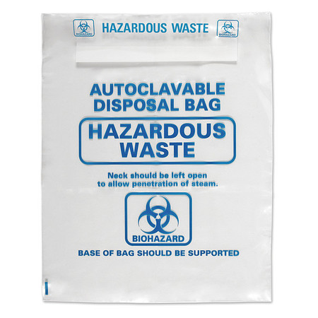 HEATHROW SCIENTIFIC Biohazard Bag, 31 7/8in L, 24inW, CLR, PK200 HS1002C