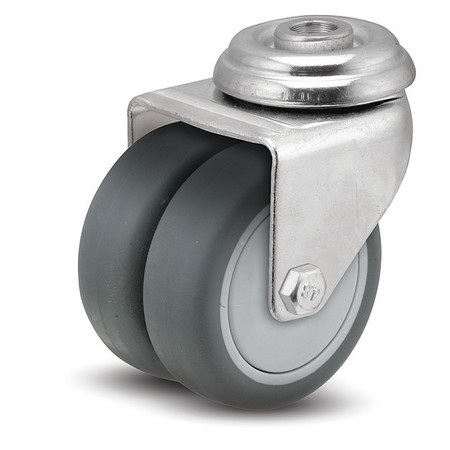MEDCASTER 3" X 2" Non-Marking Rubber Thermoplastic Swivel Caster, No Brake, Loads Up To 220 lb DW03TPP100SWHK01