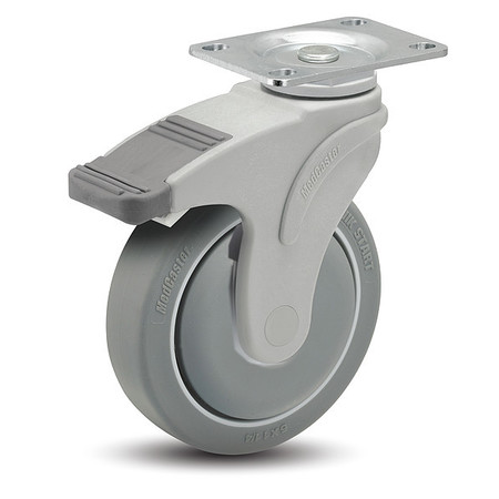 MEDCASTER 5" X 1-1/4" Non-Marking Rubber Thermoplastic Swivel Caster, Directional Lock, Loads Up To 265 lb NG05QDP125DLTP01