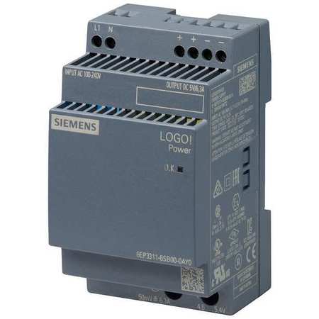 LOGO Stabilized Power Supply, 100/240V AC, 5V DC, 31.5W, 6.3A, DIN Rail 6EP33116SB000AY0