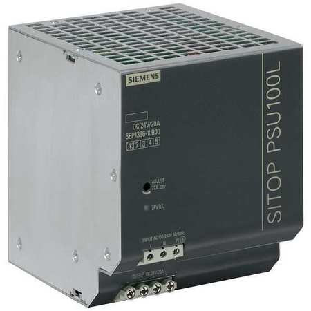 SITOP Stabilized Power Supply, 100/240V AC, 24V DC, 480W, 20A, DIN Rail 6EP13361LB00