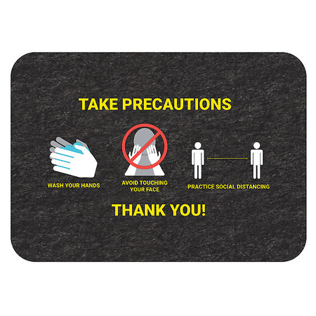 PIG Health Precaution Floor Sign, PK4 GMM21003-BK