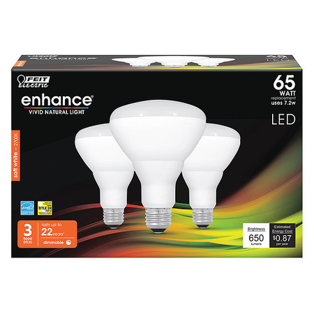 FEIT ELECTRIC LED, 7.2 W, BR30, Medium Screw (E26), PK3 BR30DM/927CA/3