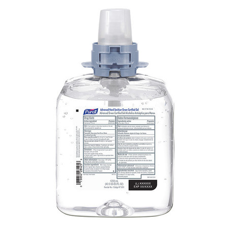 PURELL Hand Sanitizer, Cartridge, Gel, 1200mL, PK4, Hygiene Series: FMX 5091-04