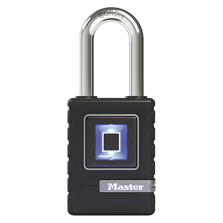 Master Lock Biometric Padlck, 5 19/64in, Rectangle, Blk 4901DLHHC