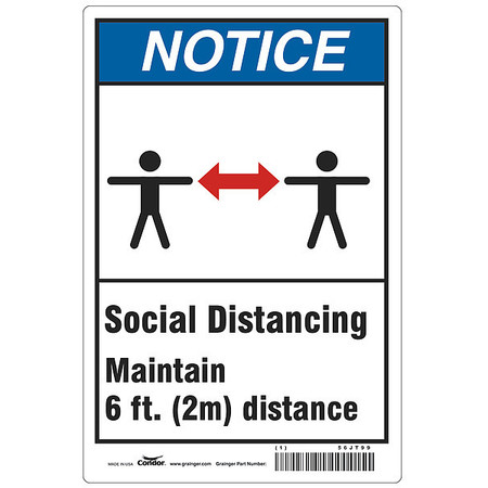 Condor Social Distancing  Sign, 14" W x 10" H, English, Polystyrene HWN818P1410