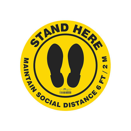 Condor Maintain Social Distance Sign, 17 in H, 17 in W, Polyester, Circle, English, SGF406T1717 SGF406T1717