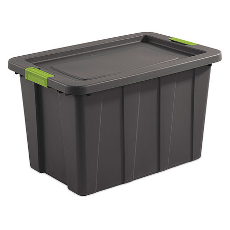 STERILITE Storage Tote, Gray, Polyethylene, 29 7/8 in L, 19 3/4 in W, 18 1/8 in H, 30 gal Volume Capacity 15273V04