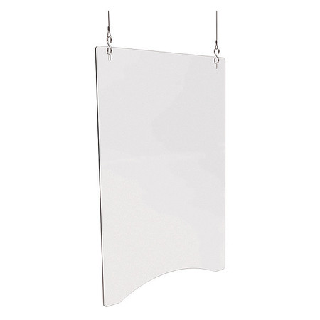 DEFLECTO Sneeze Guard, Polycarbonate, Clear, Height: 35 3/4 in PBCHPC2436