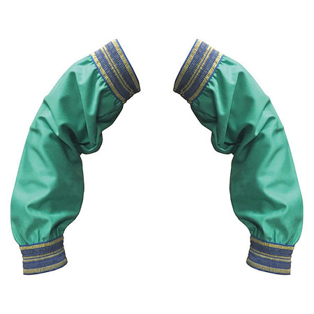 TILLMAN Fire Resistant Cotton Sleeves, FR Welding Sleeves, Elastic Wrist/Top, 18 in L, Green, 1 Pair 6217
