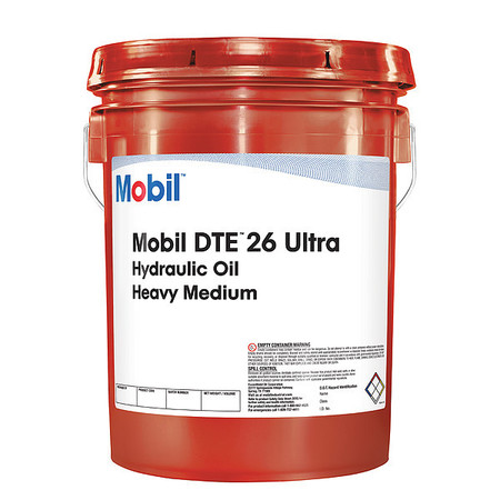 Mobil Hydraulic Oil, Pail, 5 gal, DTE 20, ISO Grade 68 125342