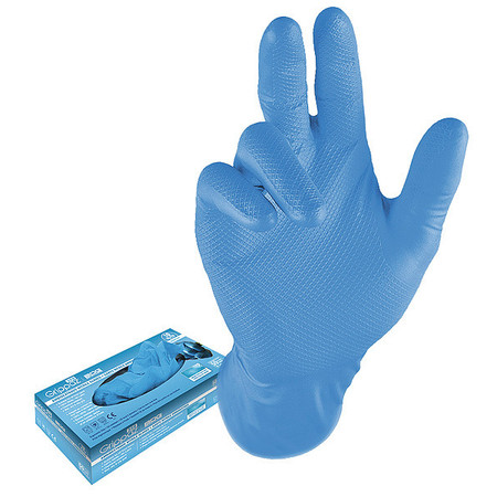 BDG 99-1-6200B, Nitrile Disposable Gloves, 8 mil Palm, Nitrile, Powder-Free, 3XL ( 12 ), 50 PK, Blue 99-1-6200B-X3L