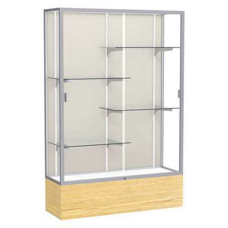 GHENT Floor Display Case 48x72x16, Plaque, Satin 2074PB-SN-LV