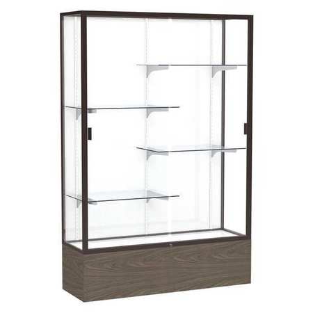 GHENT Floor Display Case 48x72x16, White, Dark Bronze 2074WB-BZ-WV