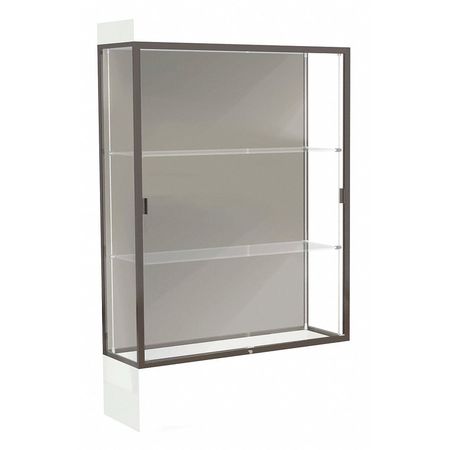 GHENT Lighted Floor Display Case 48x76x20, 12" Base, Bronze 94LFHB-BZ-WHT