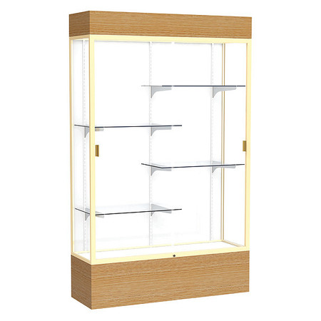 GHENT Lighted Floor Display Case 48x80x16, White 2174WB-GD-AK