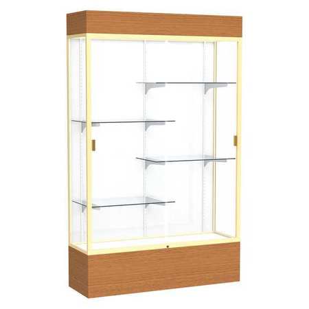 GHENT Lighted Floor Display Case 48x80x16, White 2174WB-GD-MK