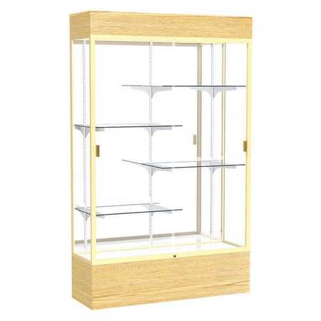 GHENT Lighted Floor Display Case 48x80x16, Mirror 2174MB-GD-LV