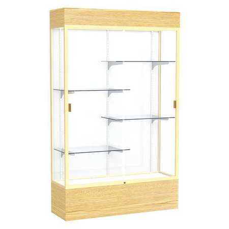 GHENT Lighted Floor Display Case 48x80x16, White 2174WB-GD-LV