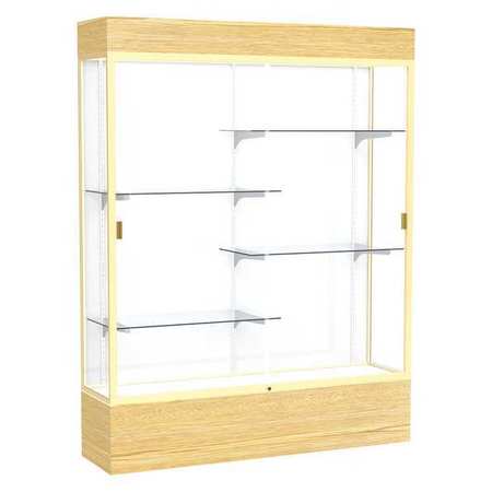 GHENT Lighted Floor Display Case 60x80x16, White, Champange 2175WB-GD-LV