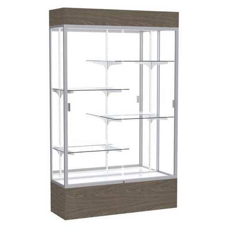 GHENT Lighted Floor Display Case 48x80x16, Mirror 2174MB-SN-WV