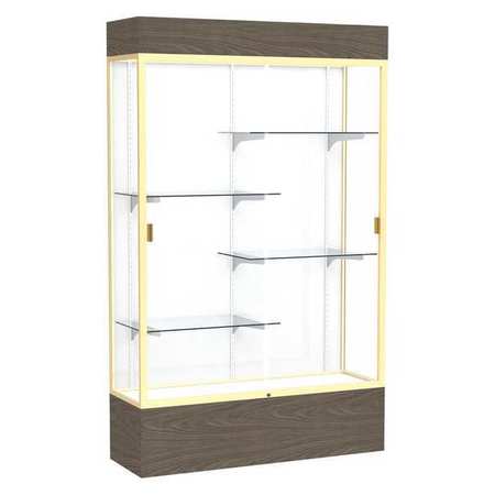 GHENT Lighted Floor Display Case 48x80x16, White 2174WB-GD-WV