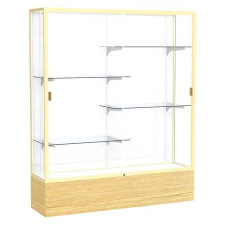 GHENT Floor Display Case 60x72x16, White, Champange 2075WB-GD-LV