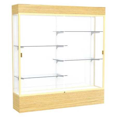 GHENT Lighted Floor Display Case 72x80x16, White, Champange 2176WB-GD-LV