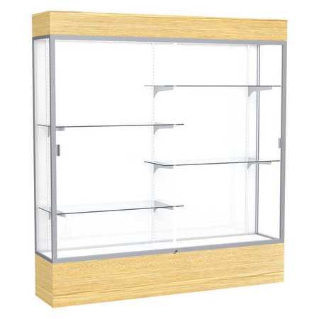 GHENT Lighted Floor Display Case 72x80x16, White, Satin 2176WB-SN-LV