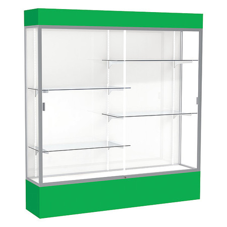 GHENT Lighted Floor Display Case 72x80x16, White, Satin 3176WB-SN-KG