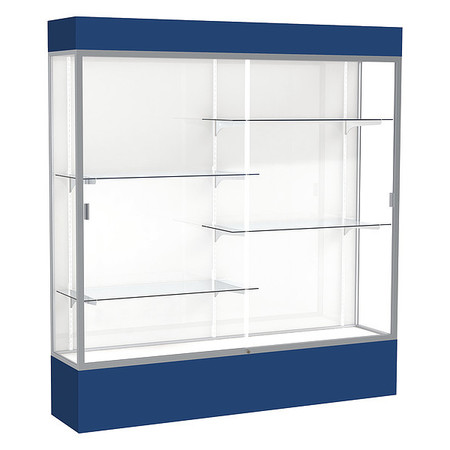 GHENT Lighted Floor Display Case 72x80x16, White, Satin 3176WB-SN-NY